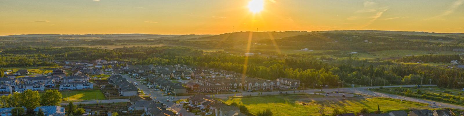 Looking down on a Fort St. John neighbourhood from above.
