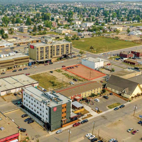 A vacant lot in the downtown core.